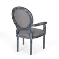 Dining Chair Mp2 Set Of 2 Grey Wood Fabric