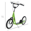 Aosom Youth Scooter Kick Scooter For Kids 5 With Adjustable Handlebar 16