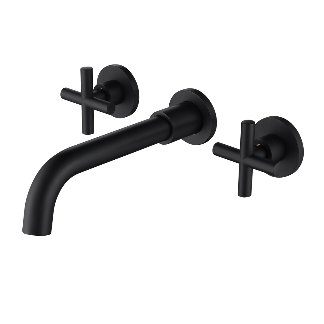 Bathroom Faucet Wall Mounted Bathroom Sink Faucet Matte Black Brass