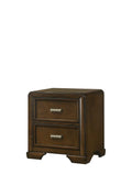 Contemporary Style 1Pc 2 Drawer Nightstand Dark Brown Finish Wooden Home Bedroom Furniture Brown 2 Drawers Bedroom Bedside Cabinet Contemporary Wood