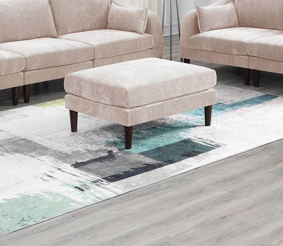 Beautiful Blush Pink Ottoman Morgan Fabric 1Pc Ottoman Soft Cushion Wood Legs Living Room Furniture Pink Wood Primary Living Space Pink Classic,Contemporary,Modern Rectangle Fabric