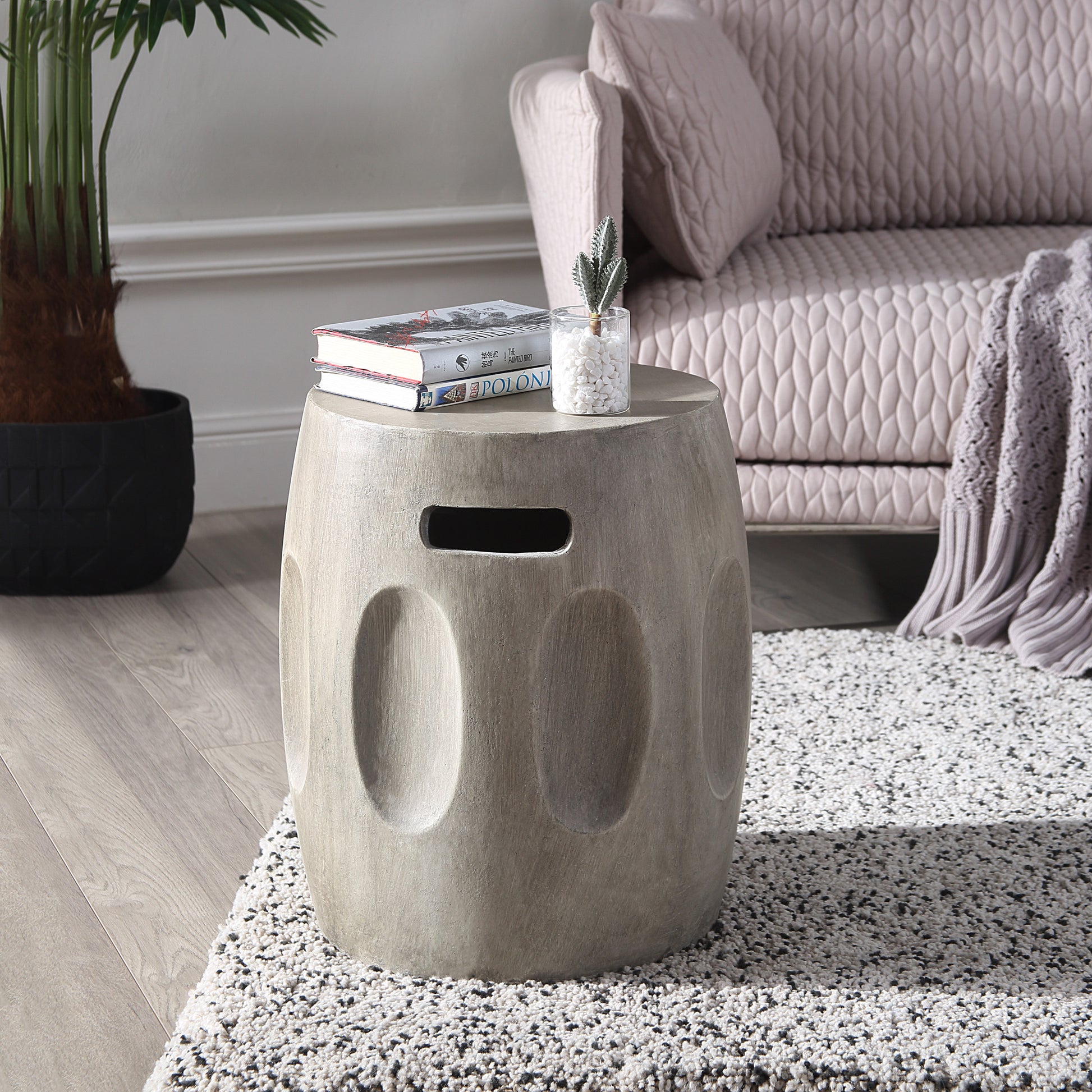 Ursa Side Table - Geometry Gray Magnesium Oxide