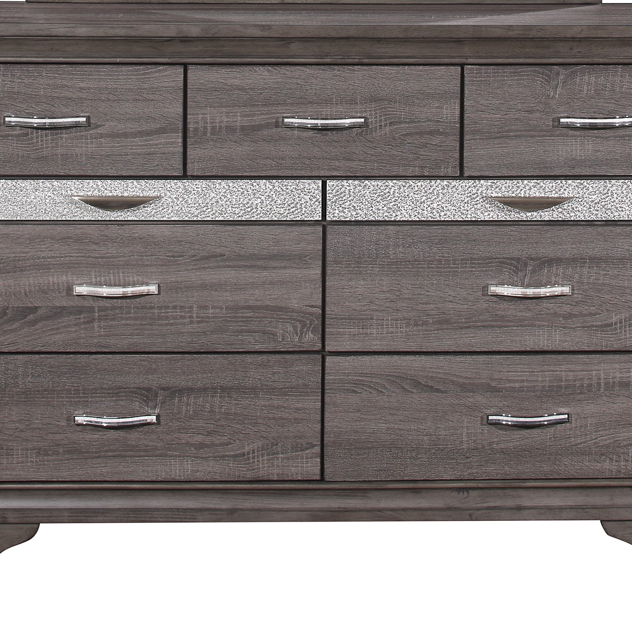 Ryder Sparkle Grey Dresser Gray Solid Wood Mdf