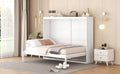 Full Size Murphy Bed Wall Bed,White Full White Plywood