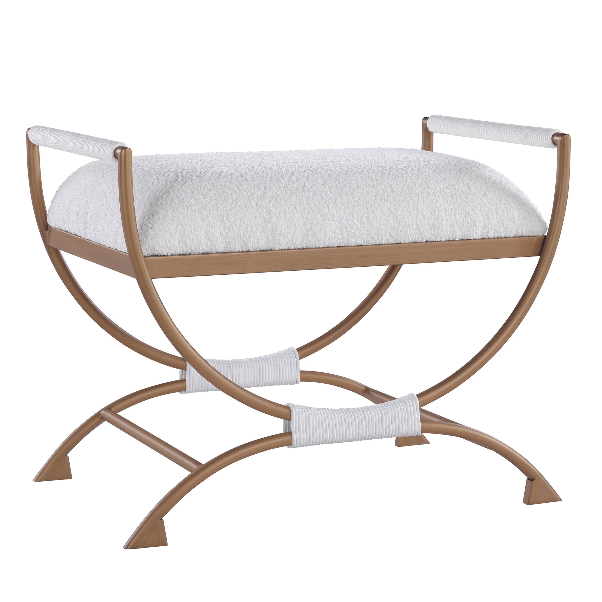 Nora Bench White Foam Metal