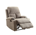 Grey Recliner With Cup Holder Grey Linen Manual Handle Metal Primary Living Space Tight Back Handle Pillow Top Arms Fabric Metal