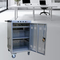 Mobile Charging Cart And Cabinet For Tablets Laptops 35 Device B30Plus Silver Silver Steel Metal
