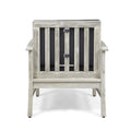 Perla Club Chair, Light Grey Dark Gray Acacia Wood