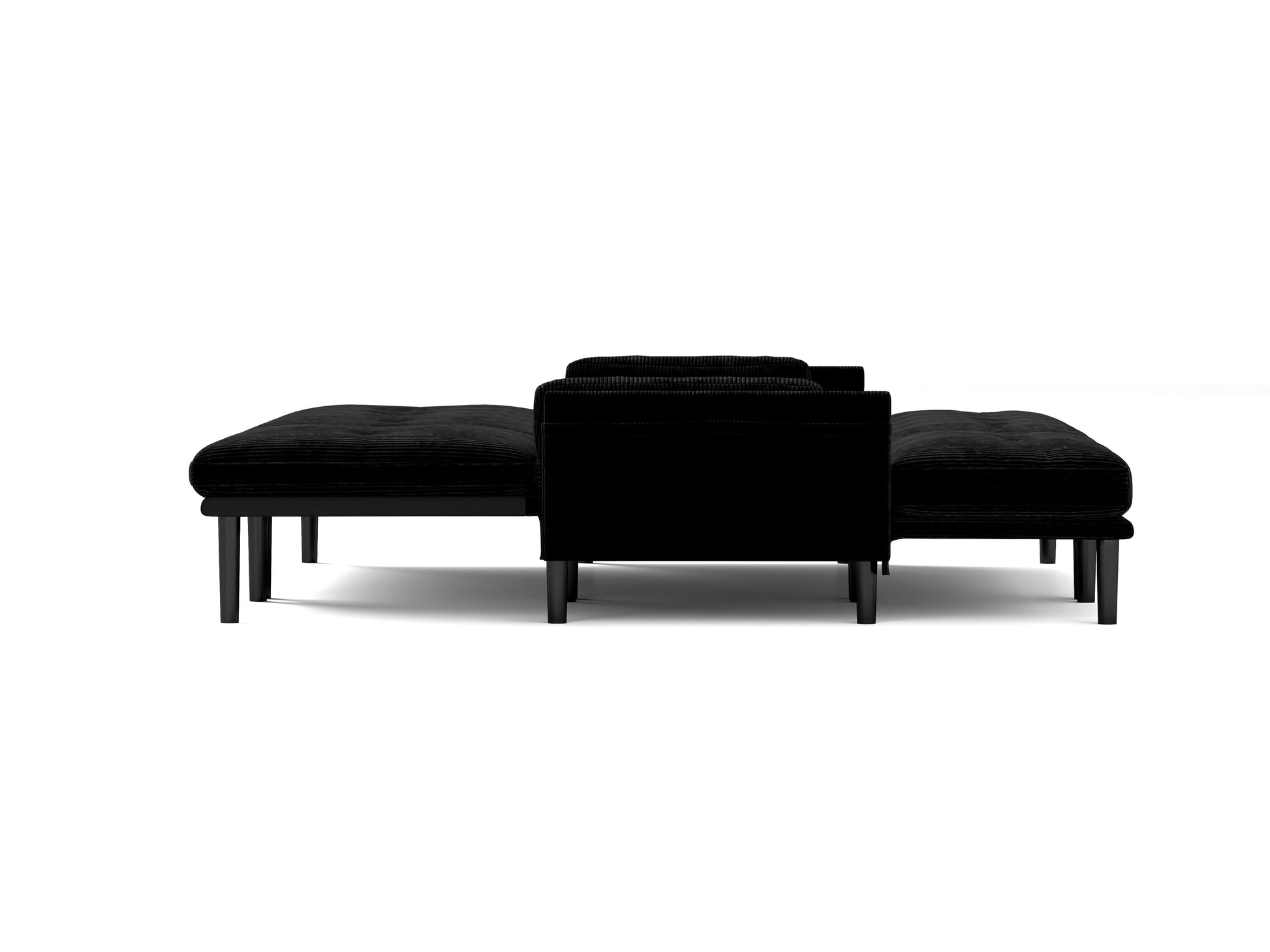 Black Corduroy Sectional Sofa: Convertible 3 Seaters Sofa, L Shaped Sofa, And Bed Black Velvet Metal Primary Living Space Medium Soft Loose Back Pillow Top Arms Foam Fabric Metal 3 Seat