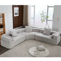 Arrived Oversized Combination Sofa,Curved Sofa,Upholstered 4 Seater Couch For Living Room, Modern Modular 3 Piece Free Combination, Semicircular Modular Sofaboucle, Gray Gray Polyester Primary Living Space Soft Tight Back Modern Square Arms Foam