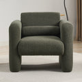 Modern Accent Chair Lambskin Sherpa Fabric Upholstered Comfy Reading Arm Chair Soft Padded Armchair With Back And Pillow For Living Room Bedroom Reception Waiting Room Office,Seaweed Green Seaweed Green Primary Living Space Upholstered