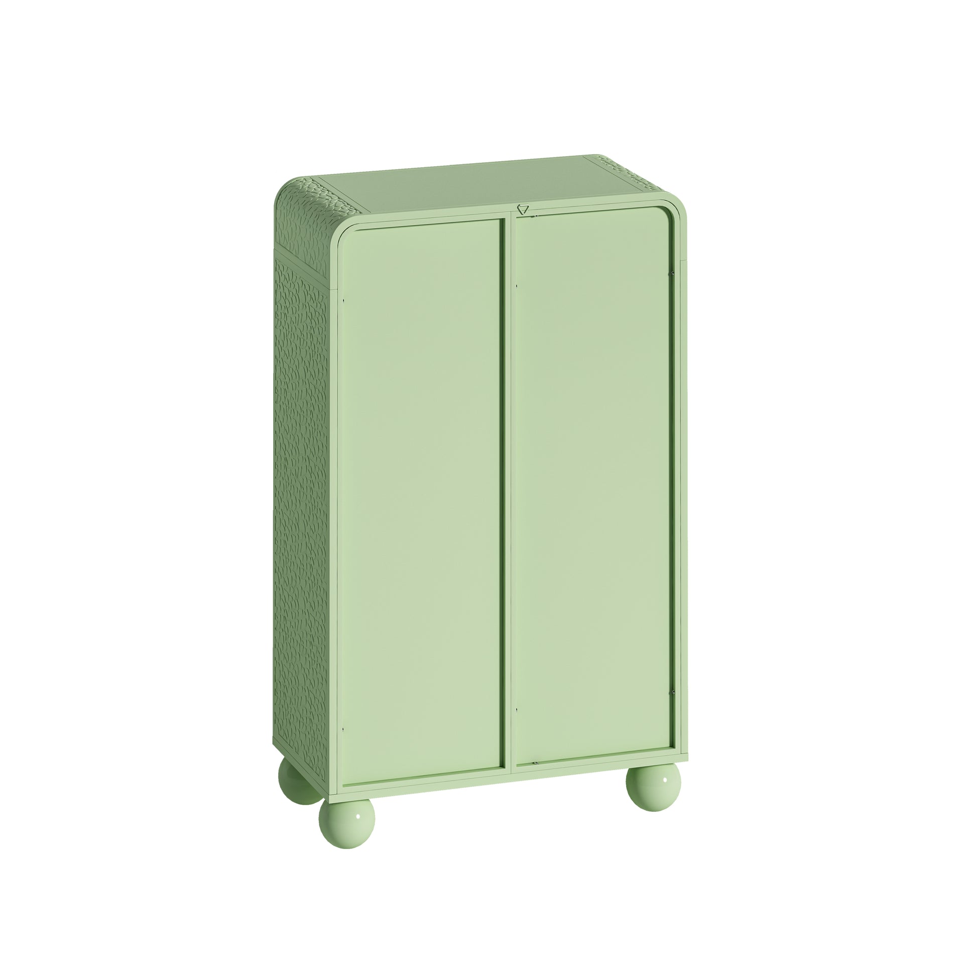 45.28" H Storage Cabinet, Bathroom Floor Cabinet With Glass Door And Shelves, Freestanding Display Storage Cabinet For Bathroom, Living Room, Kitchen, Home Office,Green Green Glass Metal