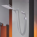 Chrome Shower System 12 Inch Bathroom Luxury Rain Mixer Shower Combo Set Wall Mounted Rainfall Shower Head And Handheld System Shower Faucet Set Chrome Bathroom Classic,Contemporary,Luxury,Modern Ceramic Stainless Steel