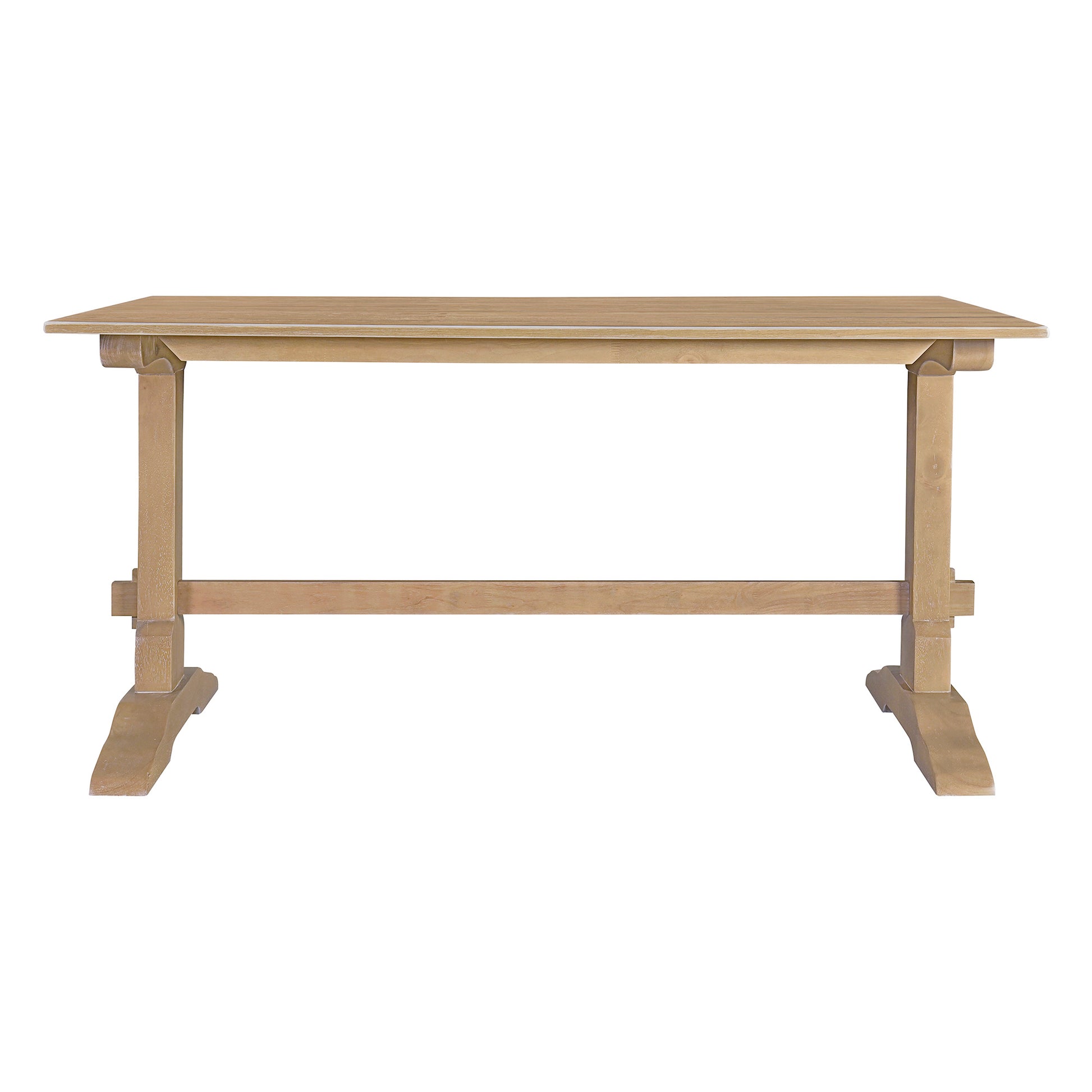 3 Piece Retro Dining Set, Rectangular Trestle Table And 2 Wooden Benches For 4 People For Dining Room And Kitchen Natural Wood Natural Wood Solid Wood Mdf