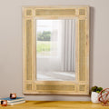 Mango Wood Mdf Cane Fitted Mirror Natural Wood