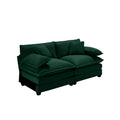 Armless Deep Seating 2 Seater Corduroy Sofa, Can Be Combined With Alternative Armrests And Single Armless Sofas ,Green Corduroy Fabric Green Corduroy 2 Seat