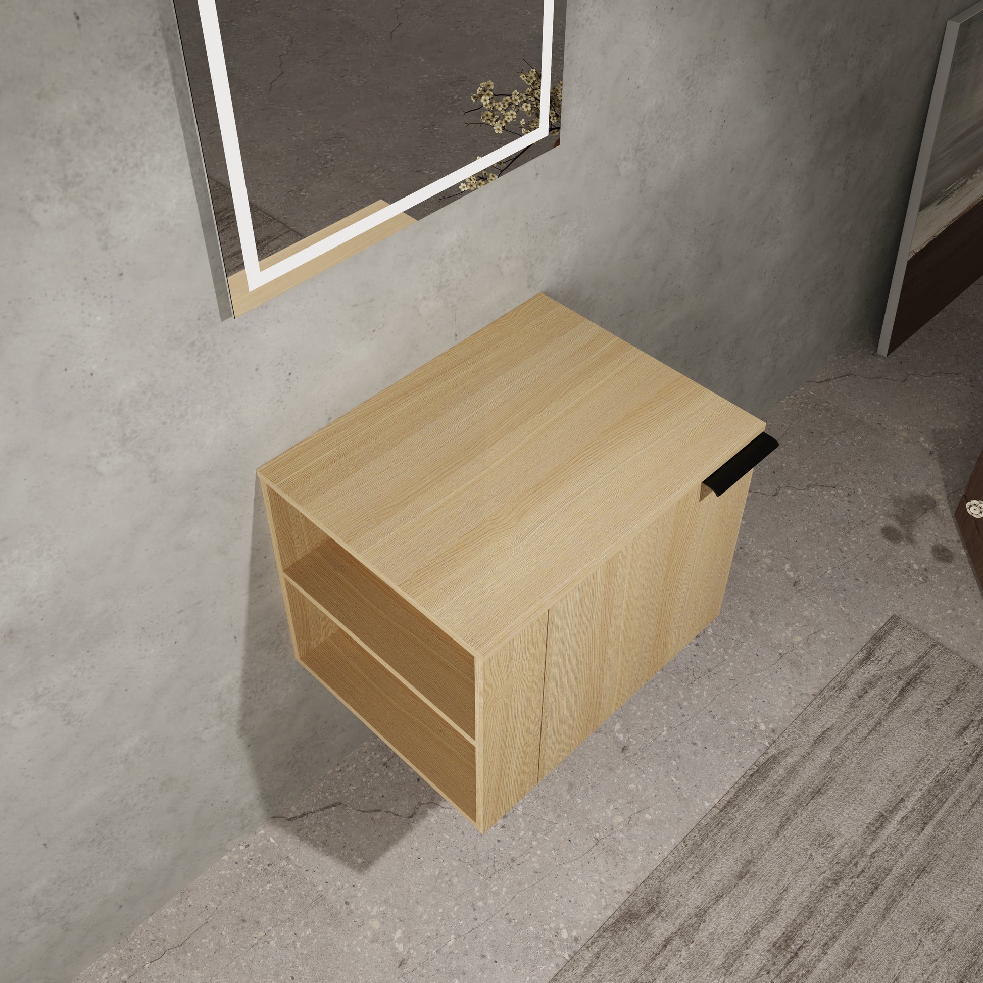 24 "Bathroom Vanity Sink Combo For Big Space,Modern Bathroom Cabinet Cabinet Combination, Bathroom Sink Cabinet Set Without Sink, Oak Composable Oak Bathroom American Design Engineered Wood