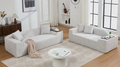 Arrived 2 Piece Boucle Cloud Sofa Set, Upholstered Sofa Set, Modern 3 Seater And 2 Seater Sofa With Mdf End Table For Living Room ,Apartment,3 2 Couch,Boucle, Light Gray Light Gray Polyester Primary Living Space Soft Tight Back Modern Square Arms Foam