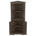 Tall Corner Cabinet With Doors For Living Room, Bathroom,Dining Room Or Kitchen,Color:Dark Walnut Walnut Mdf