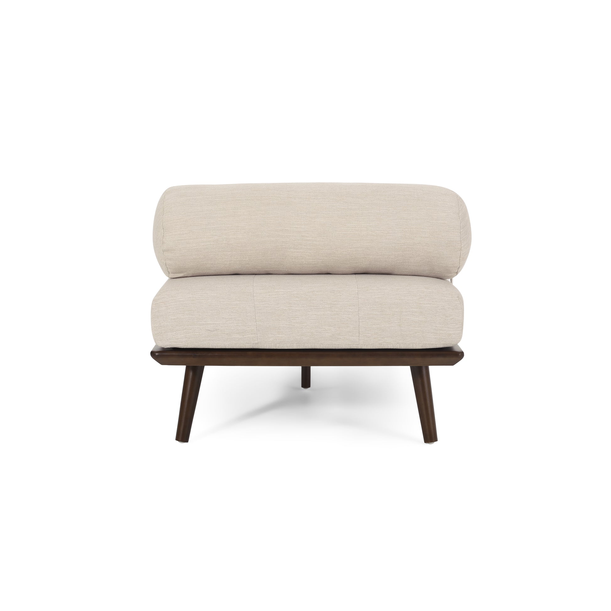 Chaise Lounge Beige Fabric