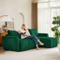 Convertible Sectional Sofa Couch, Modern Fabric 3 Seater L Shaped Couch For Living Room, Apartment, Office, Small Space Dark Green Corduroy 5 Seat