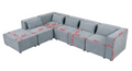 Modular Sofa Beigechenille Fabric, Simple And Grand, The Seat And Back Is Very Soft. This Is Also A Knock Down Sofa Beige Chenille 6 Seat