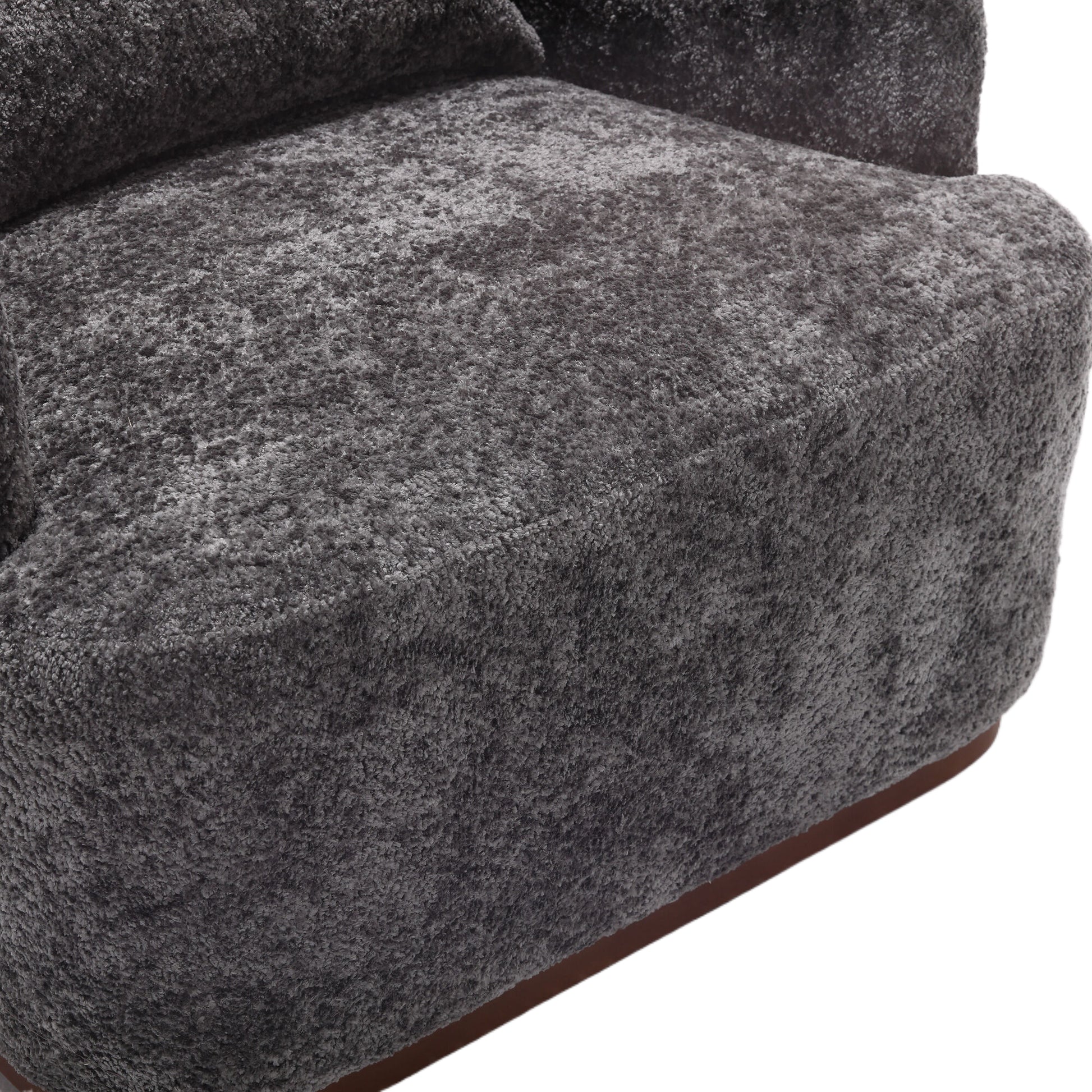 Coolmore Swivel Barrel Chair, Comfy Round Accent Sofa Chair For Living Room, 360 Degree Swivel Barrel Club Chair, Leisure Arm Chair For Nursery, Hotel, Bedroom, Office, Lounge Gray Boucle Gray Primary Living Space Foam Boucle