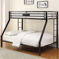 Sandy Black Twin Xl Queen Bunk Bed With Built In Ladder Black Contemporary Metal