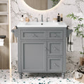 30'' Bathroom Vanity With Top Sink, Modern Bathroom Storage Cabinet With 2 Drawers And A Tip Out Drawer, Single Sink Bathroom Vanity Same As Sw000143Aae Grey Bathroom Modern Solid Wood Mdf Resin
