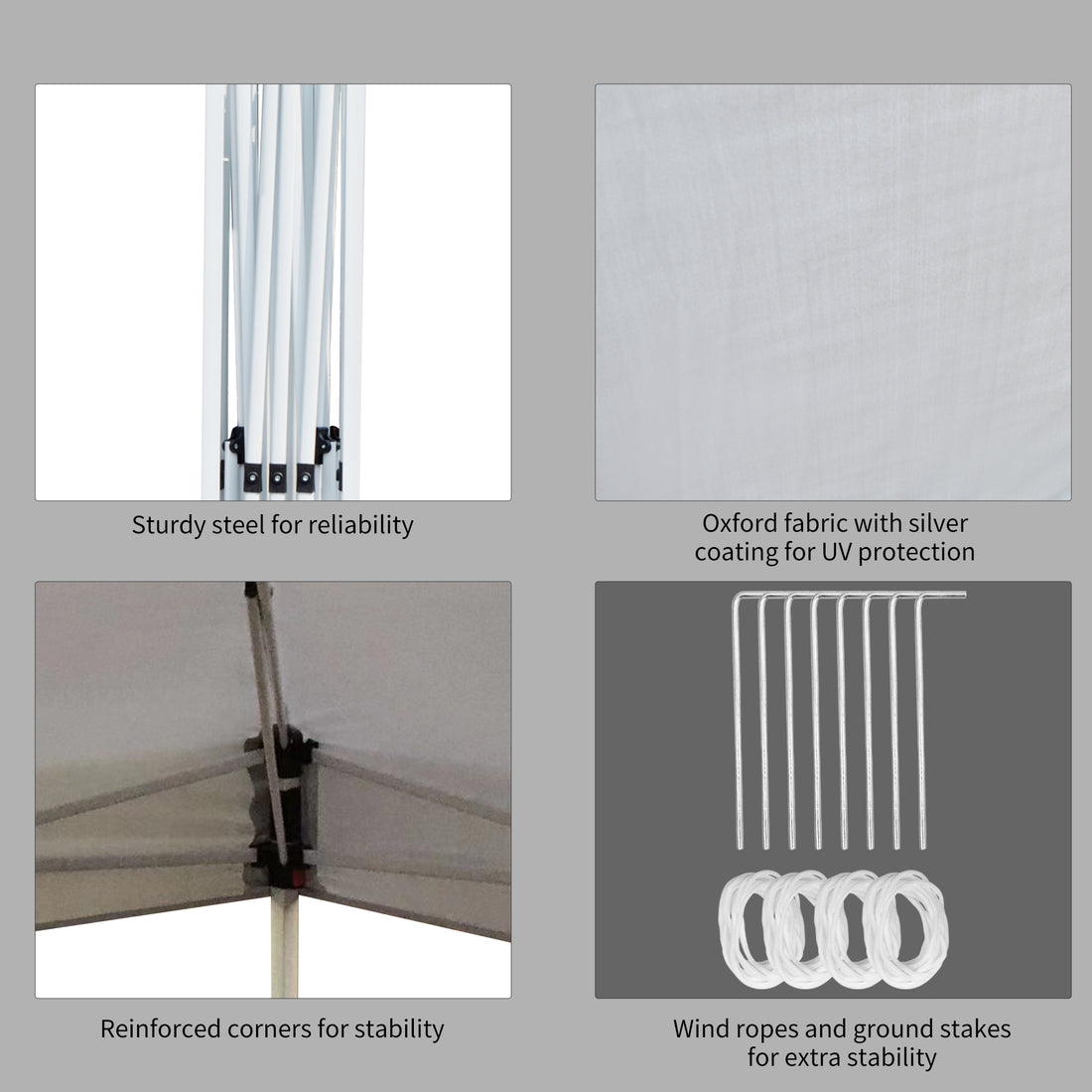 Outsunny 13' X 13' Pop Up Canopy Tent, Instant Sun Shelter, Tents For Parties, Height Adjustable, With Wheeled Carry Bag For Outdoor, Garden, Patio, Parties, White White Steel