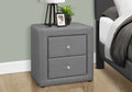 Nightstand, Nightstand, End, Side, Lamp, Storage Drawer, Bedroom, Upholstered, Grey Linen Look, Transitional Grey Mdf