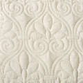 3 Piece Split Corner Pleated Quilted Bedspread Cream King Cream Polyester