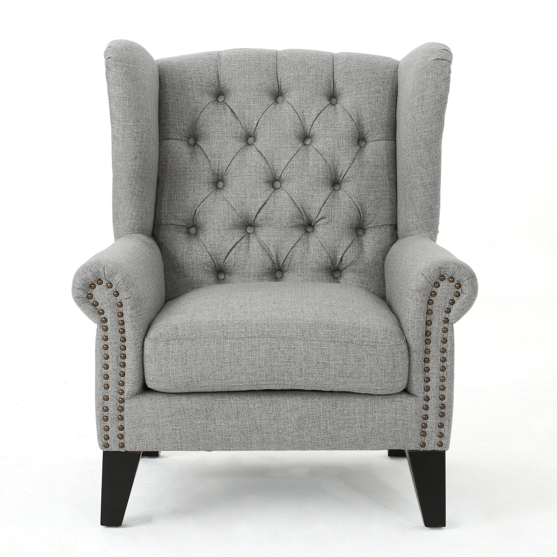 Accent Chair Grey Fabric