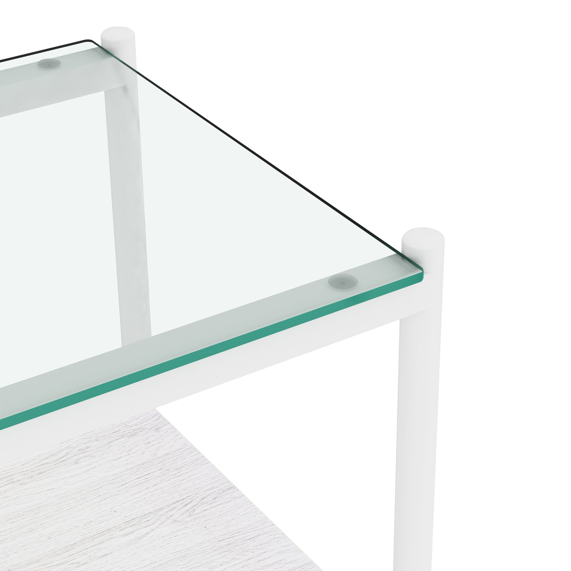 Coffee Table And End Tables Set Of 3, Tempered Glass Table With Mdf Layer, Modern Tables For Living Roomtransparent Glass Transparent Tempered Glass