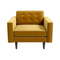 Casey Velvet Lounge Chair Yellow Velvet