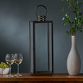 23.75'' H Stainless Steel Tabletop Lantern Black Stainless Steel