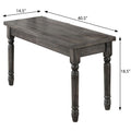 Weathered Grey Dining Bench With Turned Legs Grey Gray Dining Room Farmhouse Rubberwood Wood