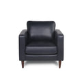 Mid Century Tufted Leather Chair Navy Leather