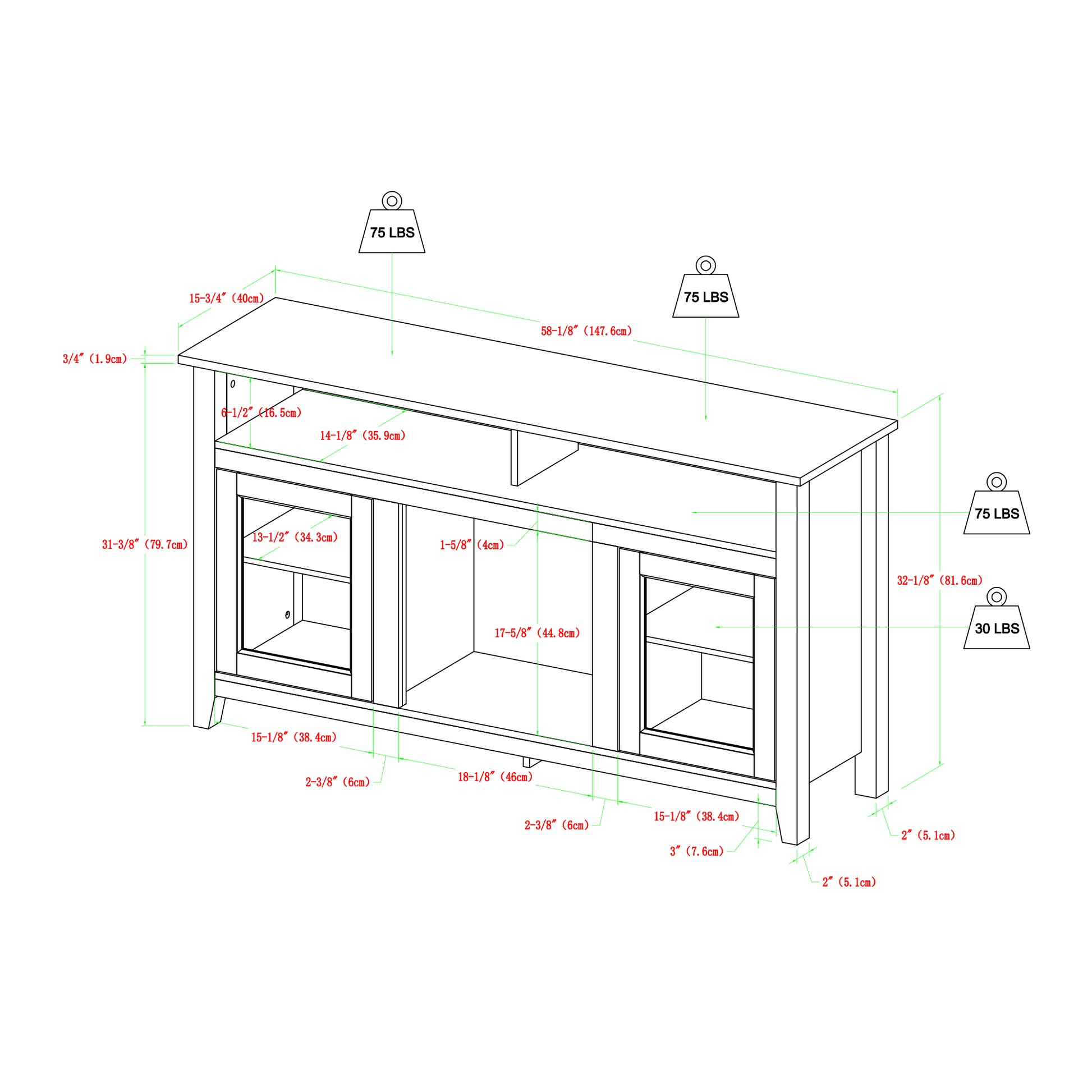 Transitional Electric Fireplace Wood And Glass Tv Stand For Tvs Up To 65" Grey Wash Gray Wash Mdf
