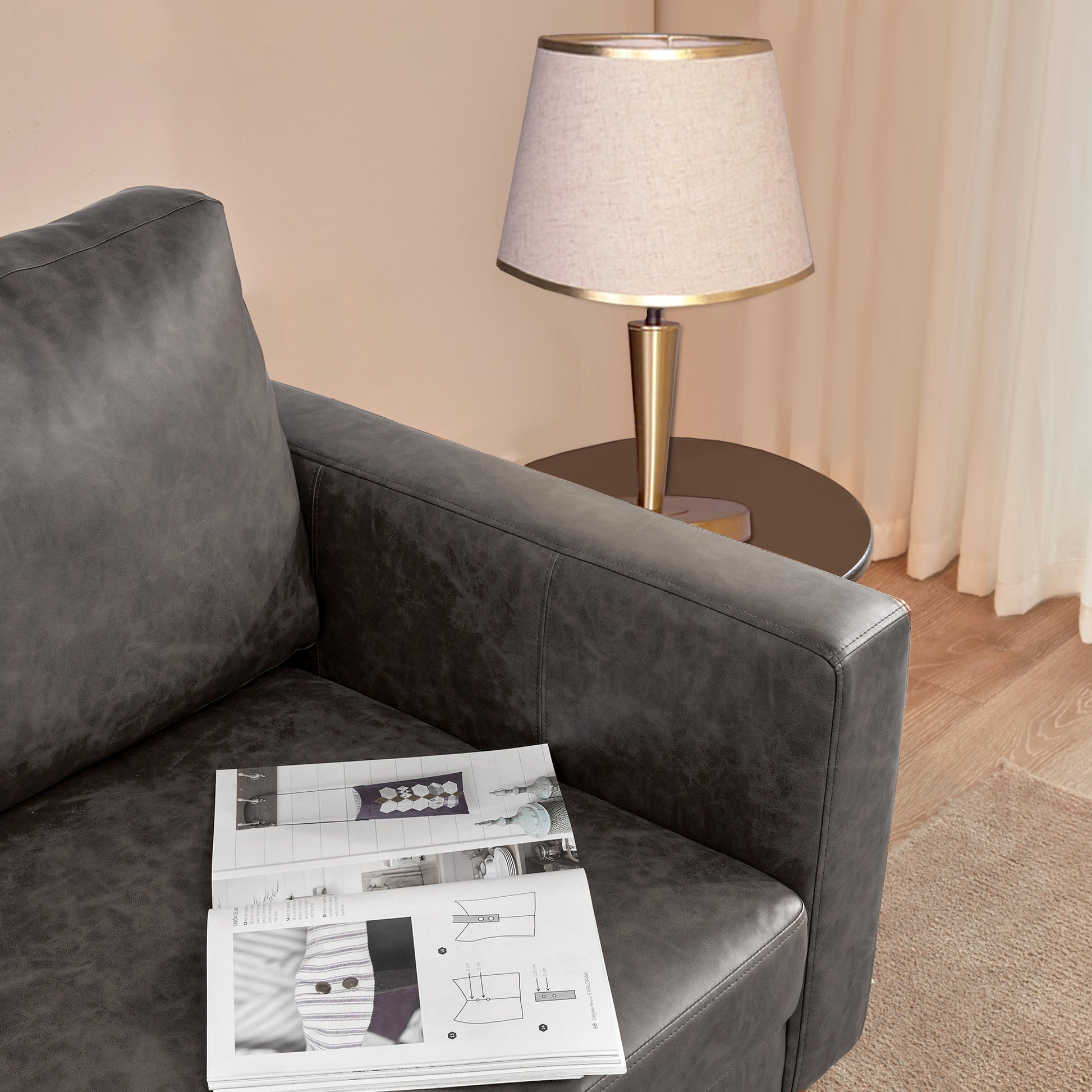 65'' Faux Leather Sofas For Living Room, Black Couch Loveseat Small Spaces Bedroom With Solid Wooden Frame And Padded Cushion, Mid Century Modern Decor Beautiful Seats Furniture, Black Brown Wood Bedroom Heavy Duty Oak 2 Seat Antique Black Faux Leather