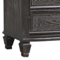 Eli 52 Inch Tall Dresser Chest, 5 Drawers, Bar Handles, Weathered Brown Black Solid Wood