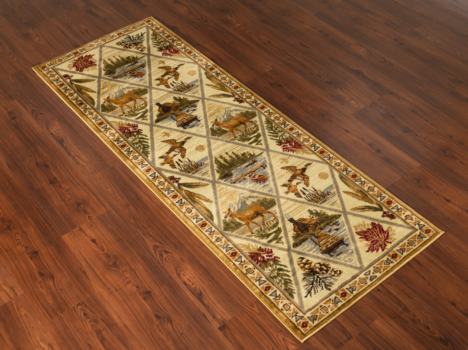 Woodland Gc Rst5202 Cream 5 Ft. 3 In. X 7 Ft. 3 In. Lodge Area Rug Cream Polypropylene