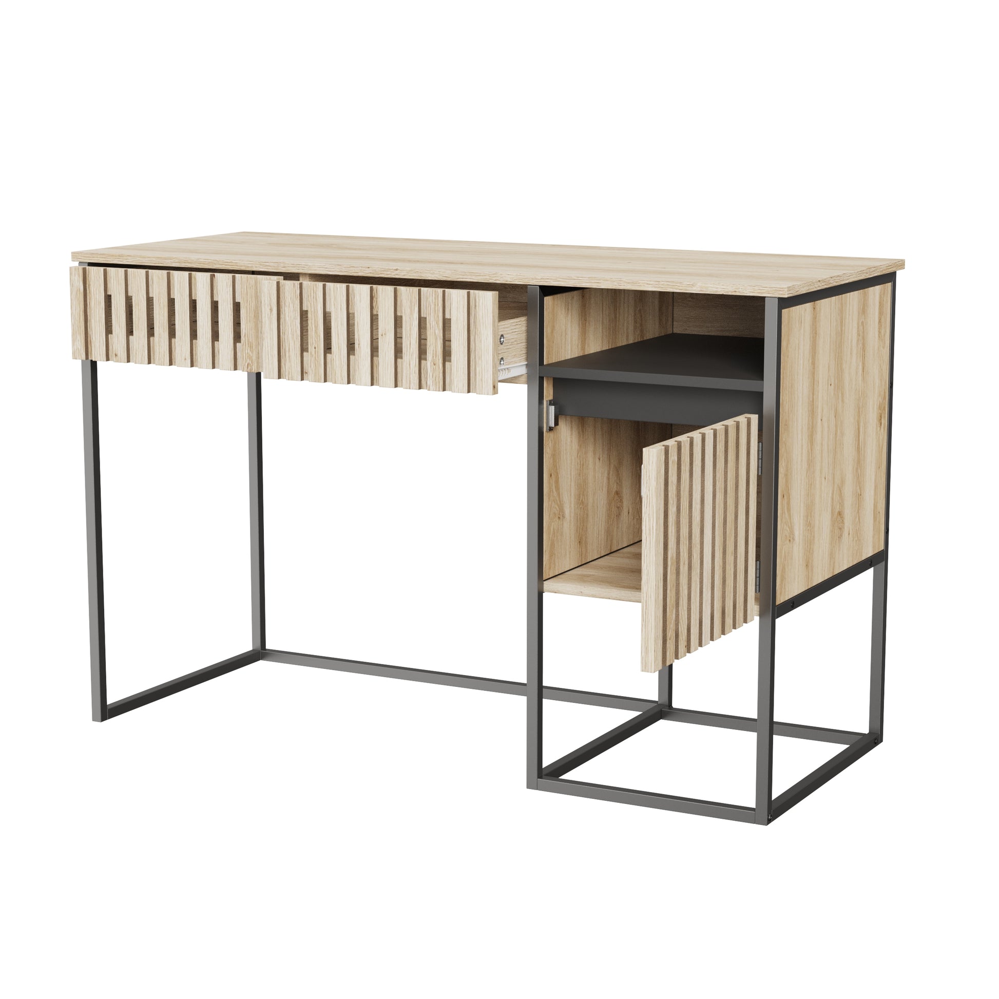 modern dresser desk Amazon.com: RoyalCraft 59 Makeup Vanity Desk, White Vanity Dresser Combo, Modern Dressing Table with 3 Drawer & 1 Door, Vanity for Bedroom, L Sharped Corner Table for Working, Drawing, Nail Care (Without