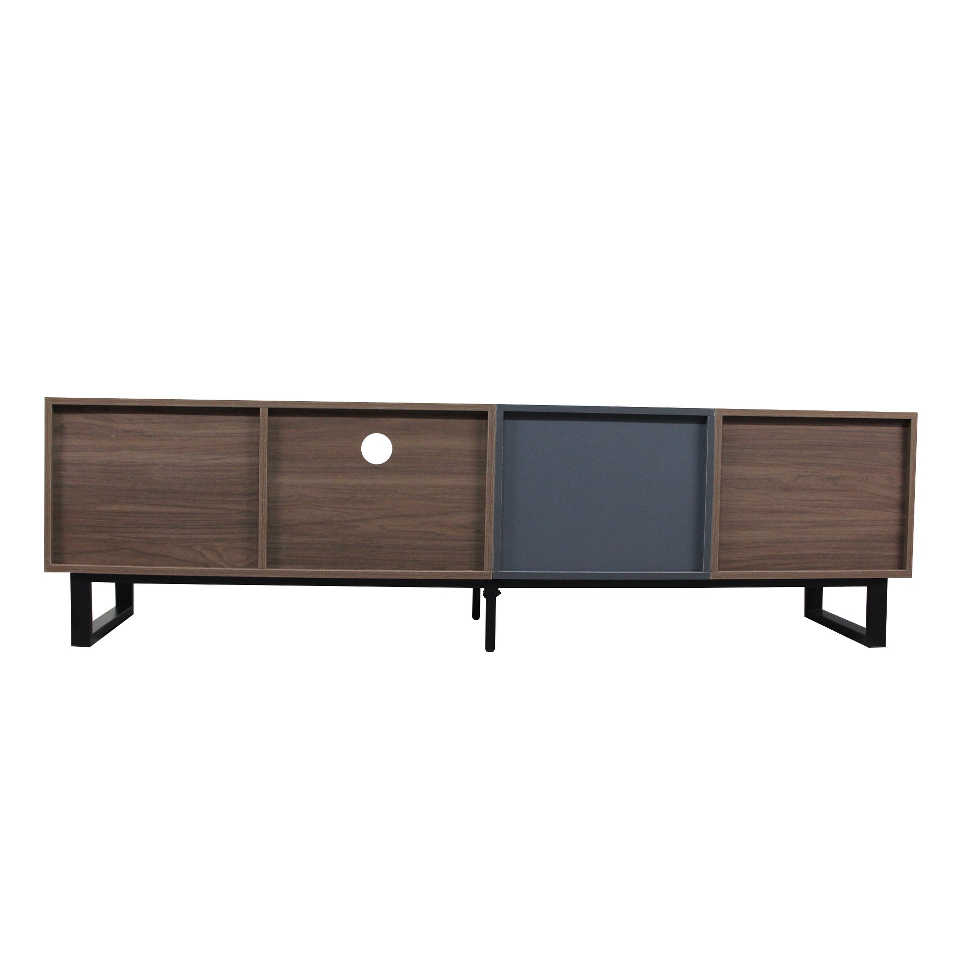 Modern Tv With 3 Cabinets& Open Shelves, Color Matching Media Console Table For Tvs Up To 80'', Entertainment Center With Drop Down Door For Living Room, Bedroom, Home Theatre Dark Brown Primary