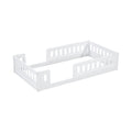 Wood Twin Size Platform Bed With Guardrail, White Box Spring Not Required Twin White Wood Bed Frame Solid Wood Mdf