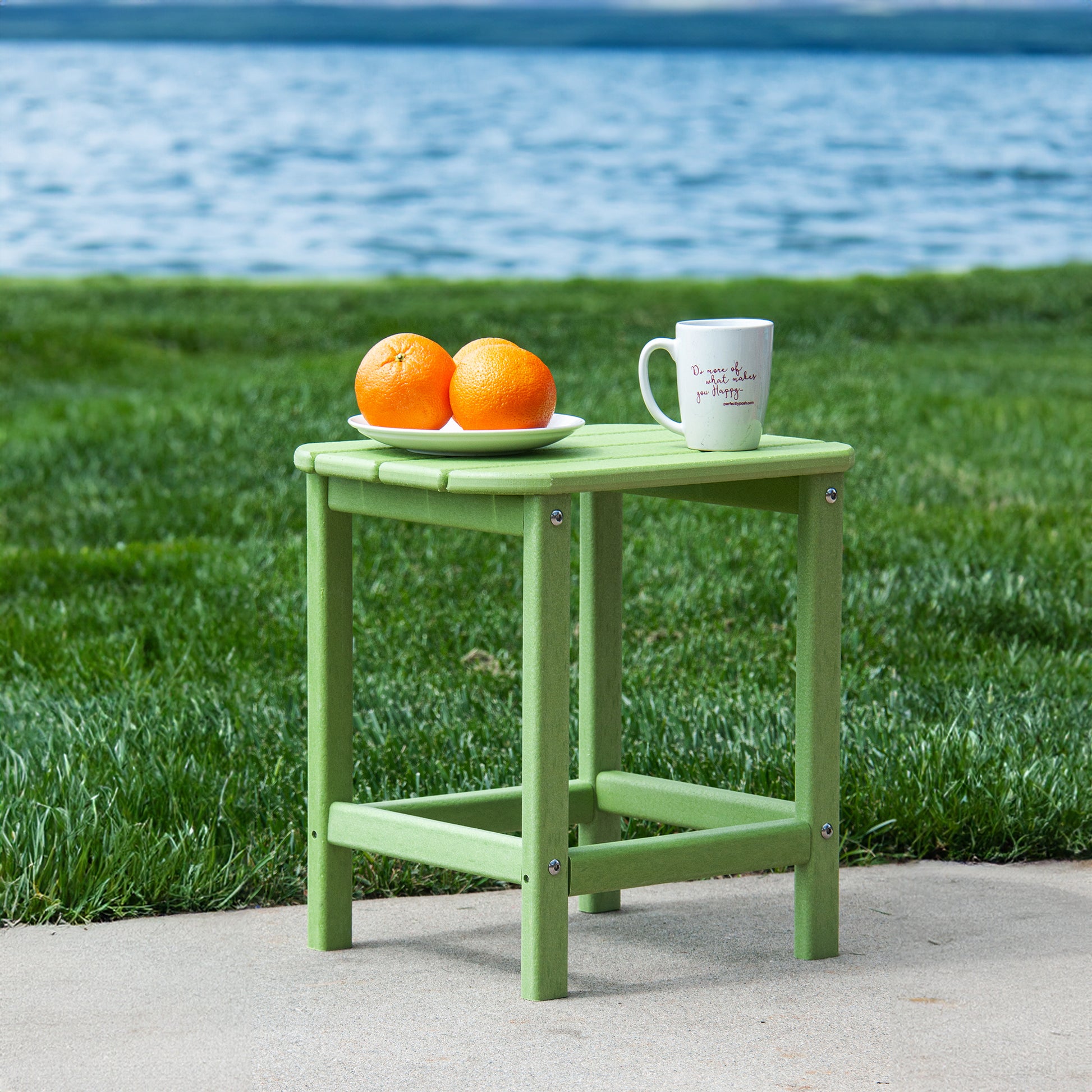 HDPE Compact Side Table, Perfect for Indoor Outdoor light green-hdpe