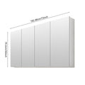 72'' W X 30'' H Surface Frameless Mirror Medicine Cabinet, Beveled Mirror Edges Bathroom Medicine Cabinet White Engineered Wood