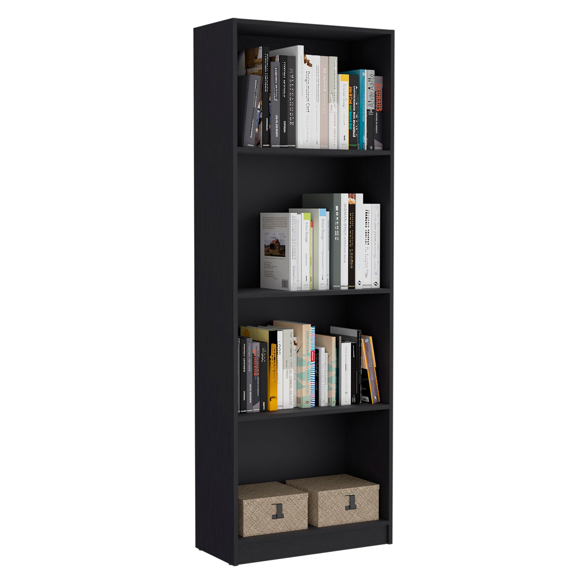 Hialeah 3 Piece Home Bookcase Set, 74" Wide With 10 Shelves And Two Double Door Cabinetliving Room Set Set Black Freestanding 5 Or More Shelves Black Office Open Storage Space Modern Particle Board