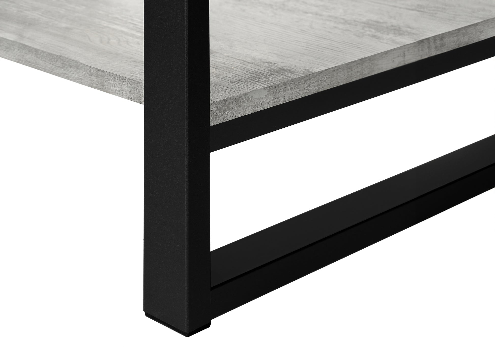 Coffee Table, Accent, Cocktail, Rectangular, Living Room, 48"L, Grey Laminate, Black Metal, Contemporary, Modern Grey Mdf