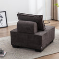 Coolmore Modern Upholstered Chair Leisure Sofa Lazy Sofa Plastic Legs And Pillow Removable Armless Accent Chair For Living Room,Bedroom,Office Grey Linen Grey Foam Linen